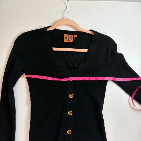 Tory Burch Simone cardigan wool in black size small - Picture 6 of 9